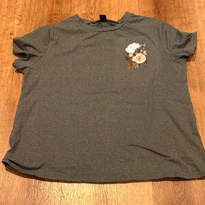 Floral Graphic Gray T-Shirt